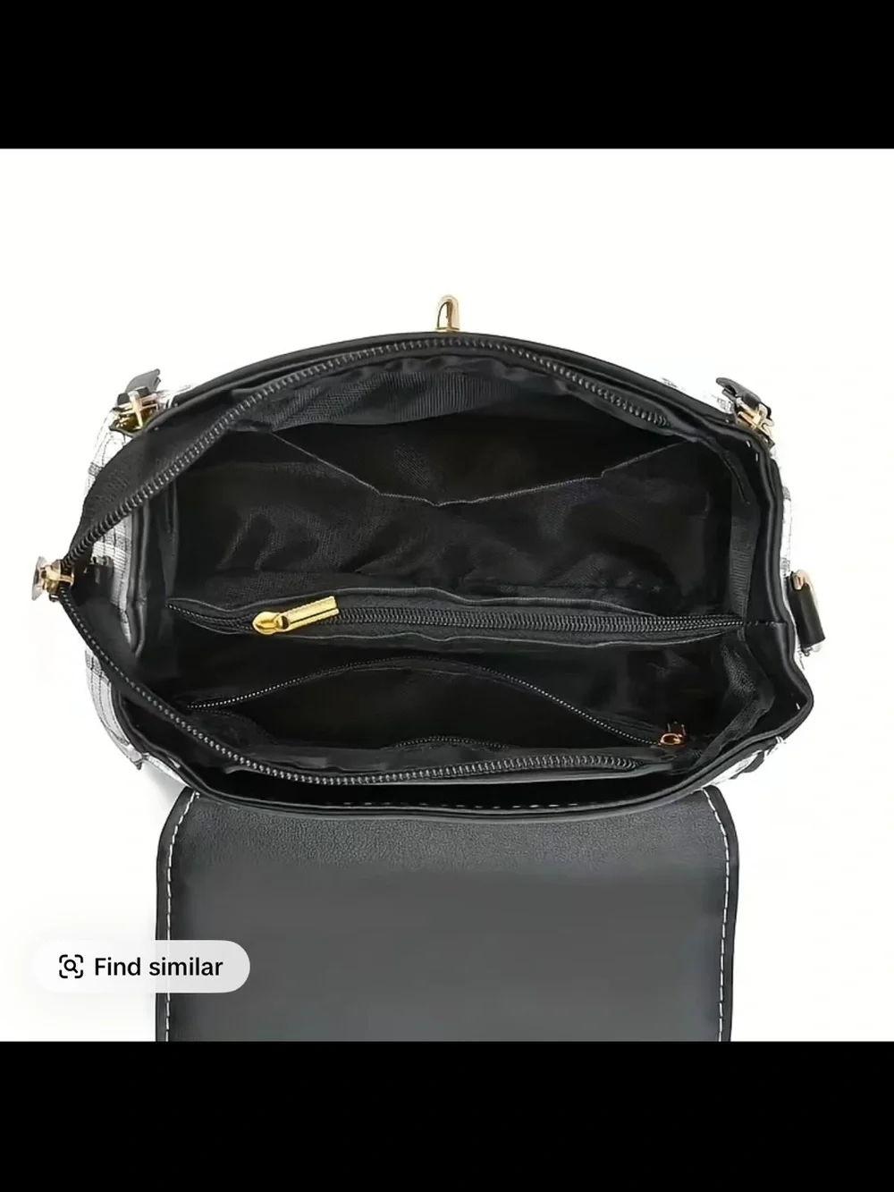 Red Plaid Satchel with Gold-Tone Lock